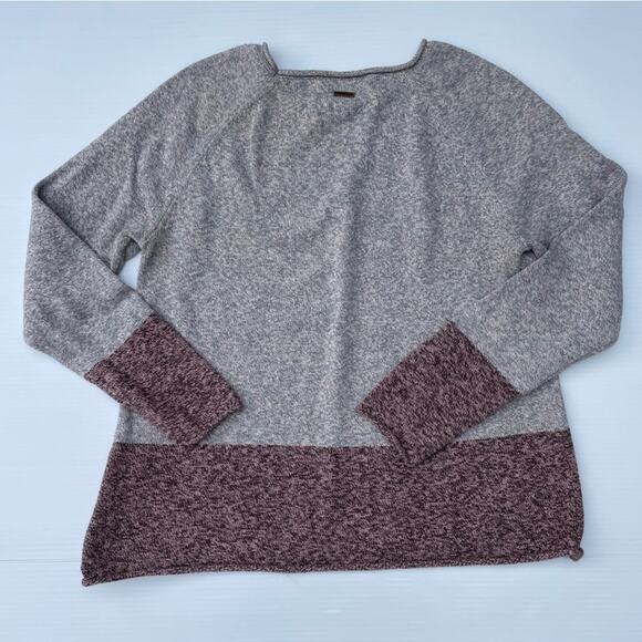 Prana womens Astrid sweater grey and pink side zip detail size Large - Picture 7 of 13